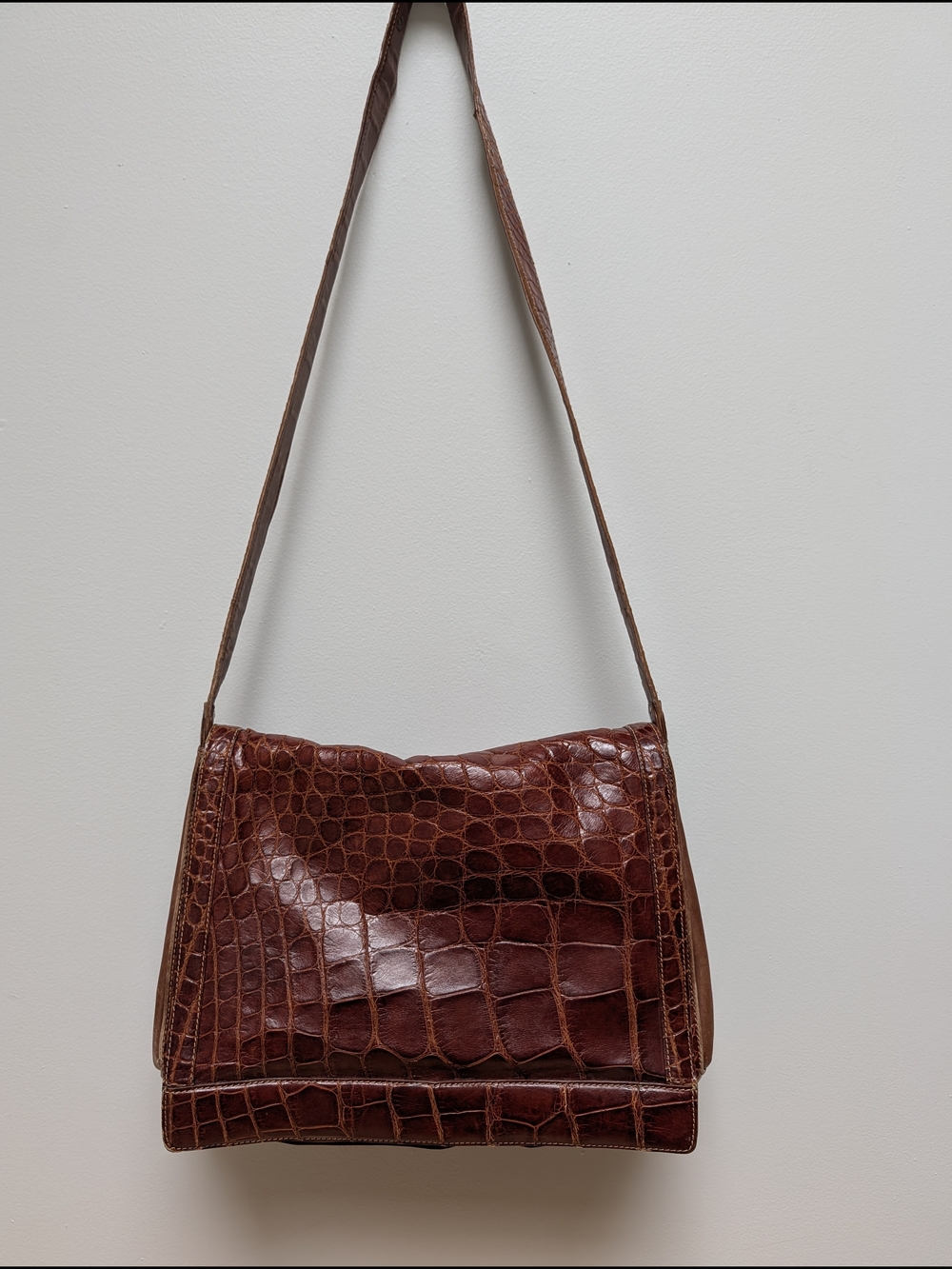 Vintage De Vecchi Genuine American Alligator Leather Shoulder Bag Made in Italy - Picture 1 of 8